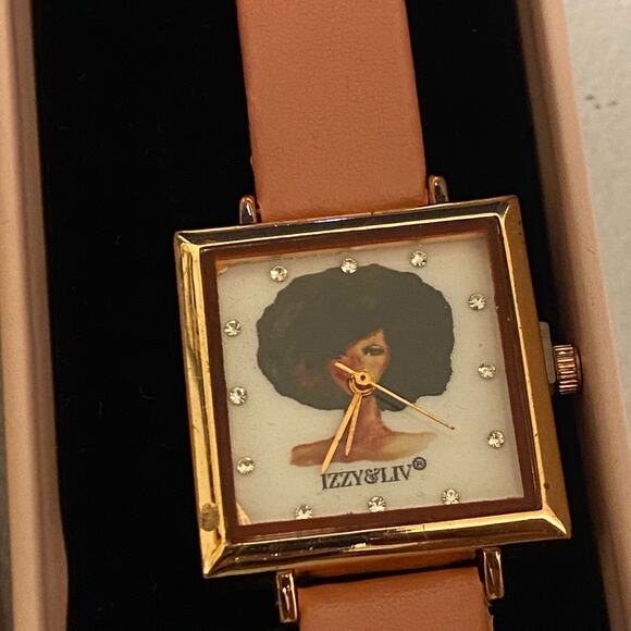Izzy and Liv Pink Tone Watch with “That Melanin” Pendant New in Box - Picture 4 of 13